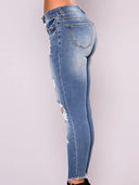 High-waisted stretch skinny jeans