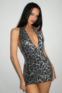 Vestito mini senza maniche con scollo profondo a V e schiena scoperta Wild Deep