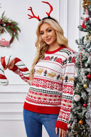 Jule crewneck broderet strikket sweater