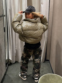 Camouflage Strass Kordelzug Cargo-Hose