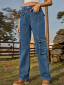 Retro utility denim cargobukser