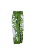 Set Costume da Bagno Verde con Perle e Decorazioni Floreali