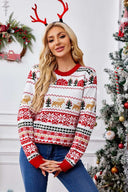 Jule crewneck broderet strikket sweater