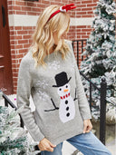 Jule snemand rund hals strikket sweater