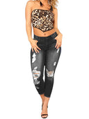 High-waisted stretch skinny jeans