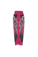 3D Fuchsia Blomstret Buste Dekor Trykt Badedragt