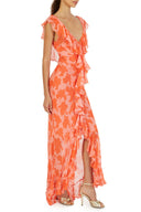 Sunlight Lotus｜Abito lungo in chiffon con volant