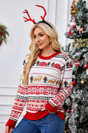 Jule crewneck broderet strikket sweater