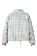 Veste à poche cœur rose à carreaux