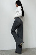 Leoparden-Jeans mit hoher Taille