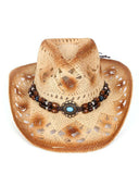 Cappello Western Vintage in Denim Forato