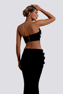Σετ Φούστα Allese Strapless με Λουλουδάτα Στρας