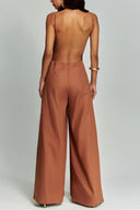 Brun halter jumpsuit Radiante