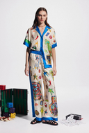 Completo Pantaloni Patchwork con Scollo a V Clarette