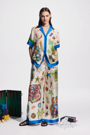 Completo Pantaloni Patchwork con Scollo a V Clarette