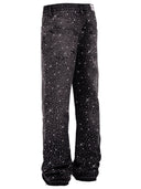 Schwarze Flared Jeans mit Kristallbesatz