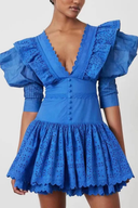 Vestito corto Éloïse con scollo a V increspato e schiena scoperta