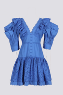 Vestito corto Éloïse con scollo a V increspato e schiena scoperta