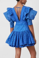 Vestito corto Éloïse con scollo a V increspato e schiena scoperta