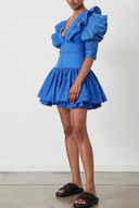 Vestito corto Éloïse con scollo a V increspato e schiena scoperta