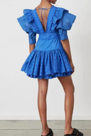 Vestito corto Éloïse con scollo a V increspato e schiena scoperta