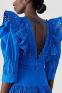 Vestito corto Éloïse con scollo a V increspato e schiena scoperta