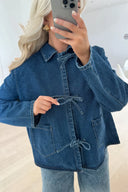 Veste en jean bleu foncé Tie