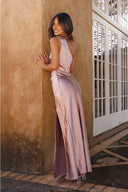 Victoria Maxi Elbise - Toz Pembe