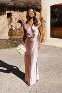 Selma Maxi Elbise - Toz Pembe