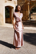 Selma Maxi Elbise - Toz Pembe