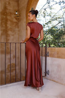 Selma Maxi Elbise - Pas Rengi