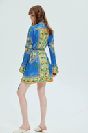 Vestito Mini Floreale a Maniche Lunghe Lisbeth