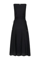Rochie maxi neagră minimalistă fără mâneci