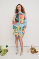 Vestito Mini Magali con Maniche a Palloncino e Patchwork