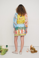 Vestito Mini Magali con Maniche a Palloncino e Patchwork