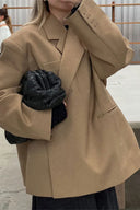 Blazer oversize fendu sur le côté bleu acier