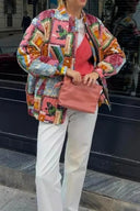 Jacka med vintageprint