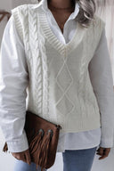 Gilet en tricot géométrique uni
