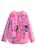 Veste à poche avec imprimé floral mignon