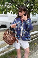 Veste matelassée à imprimé sari vintage