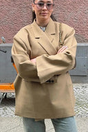Blazer oversize fendu sur le côté bleu acier