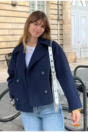 Chaqueta corta cruzada doble botonadura