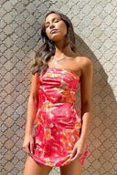 Vestito Mini Miya - Floreale Rosa/Rosso