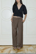 Gevouwen gestreepte broek
