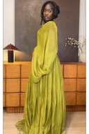 One-Shoulder-Maxikleid mit Drapierung und Falten