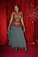 Neckholder-Korsett-Top im Tribal-Stil