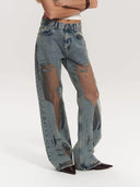 Trixie Blauwe Transparante Jeans