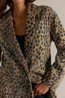 Vintage leopardmönstrad denimkappa