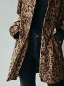 Vintage brun leopardmönstrad jacka i ekoläder