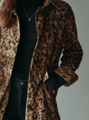 Vintage brun leopardmönstrad jacka i ekoläder